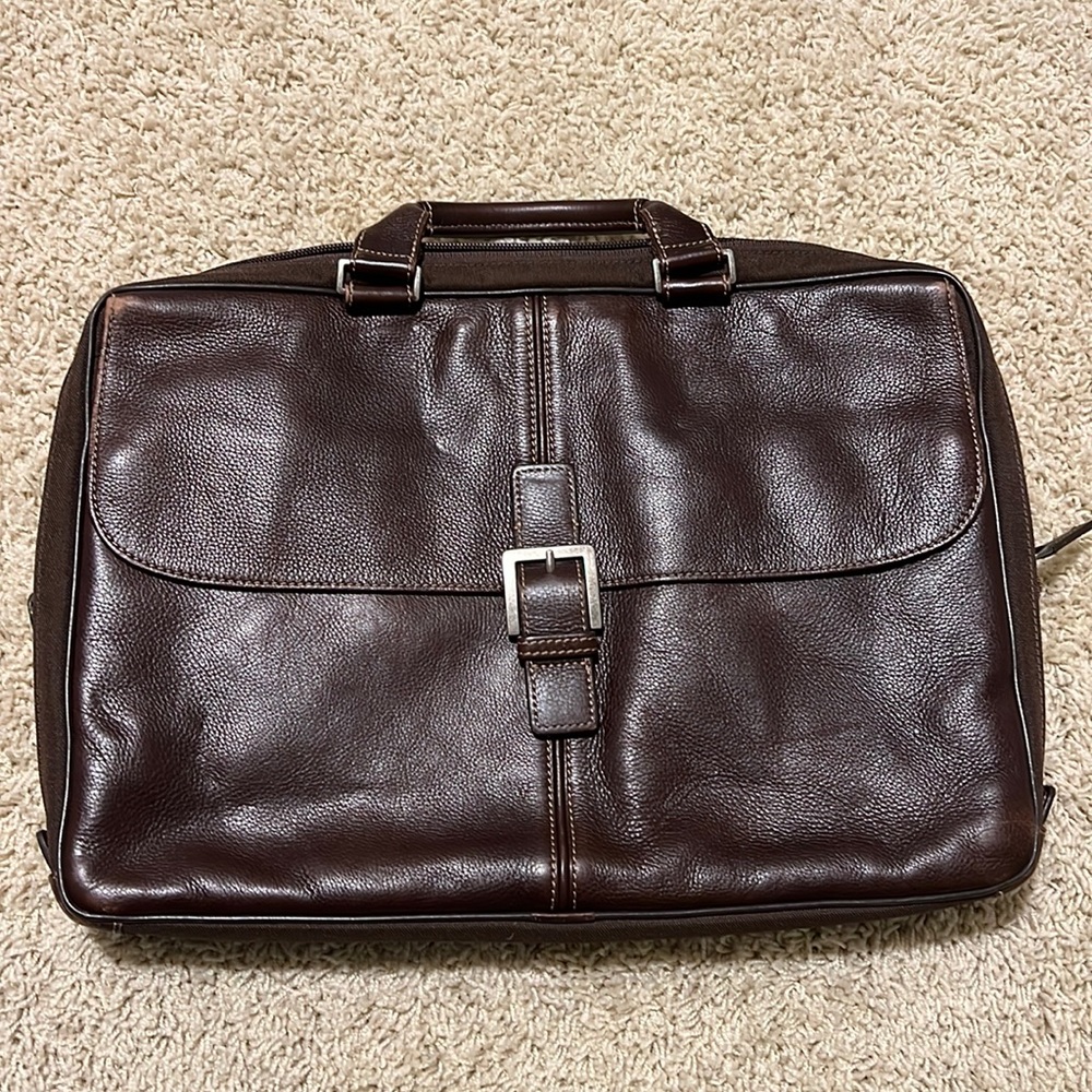 Boconi leather laptop messenger bag